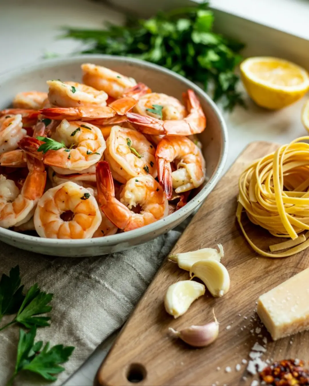 Creamy Garlic Shrimp Pasta