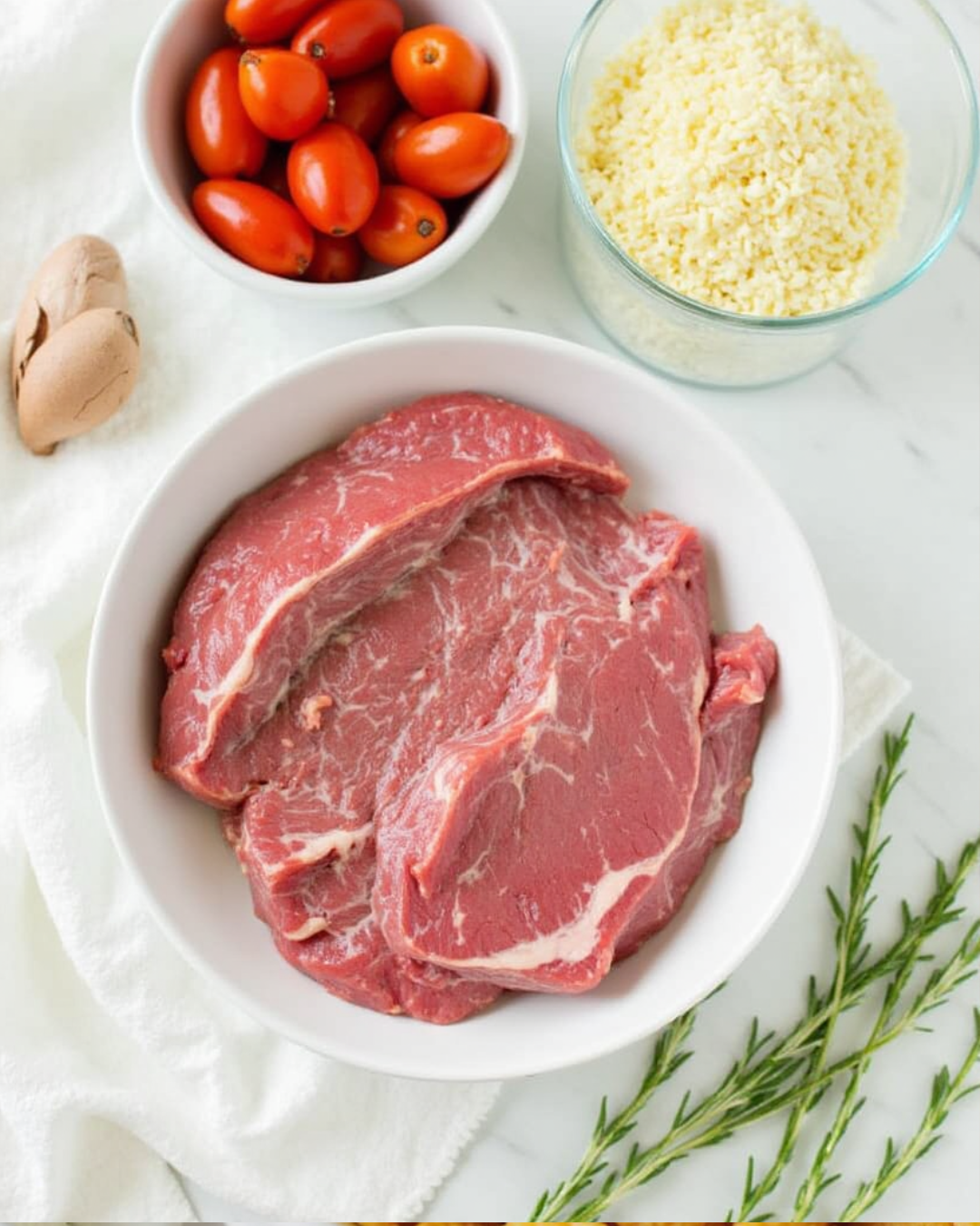 Ingredients for Mediterranean Steak Bowls
