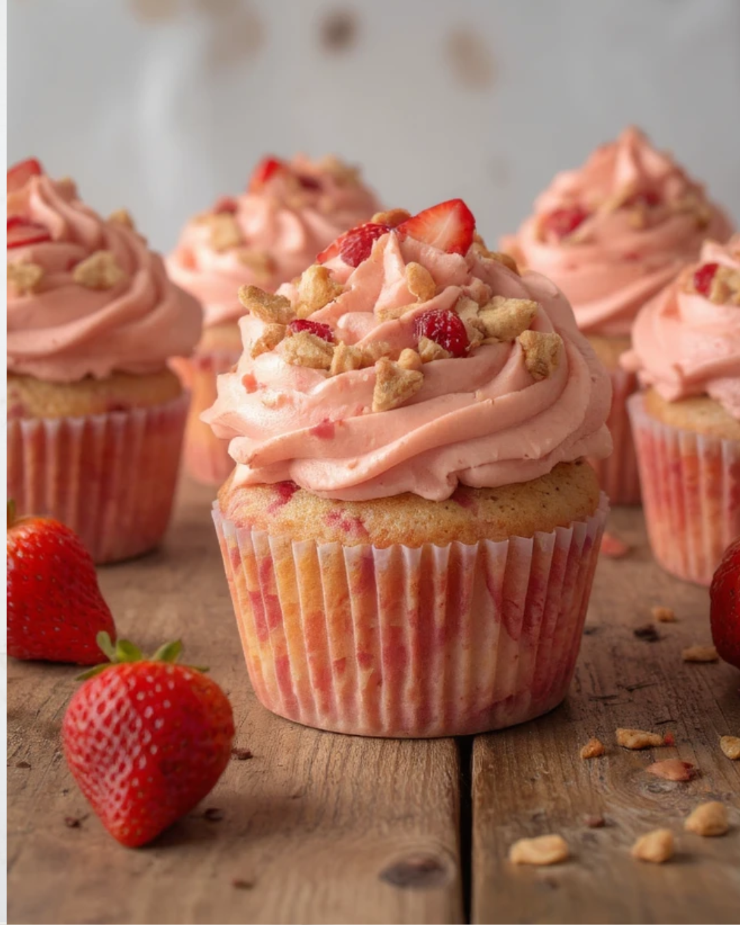 Strawberry Crunch Cupcakes