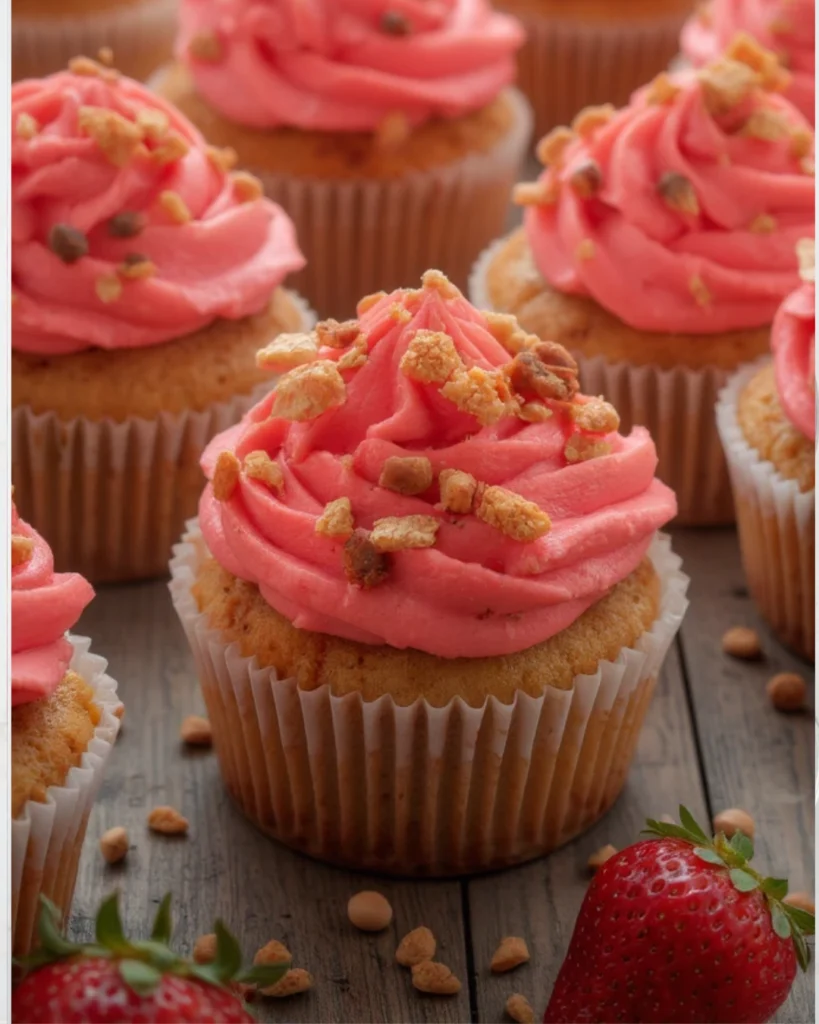 Strawberry Crunch Cupcakes