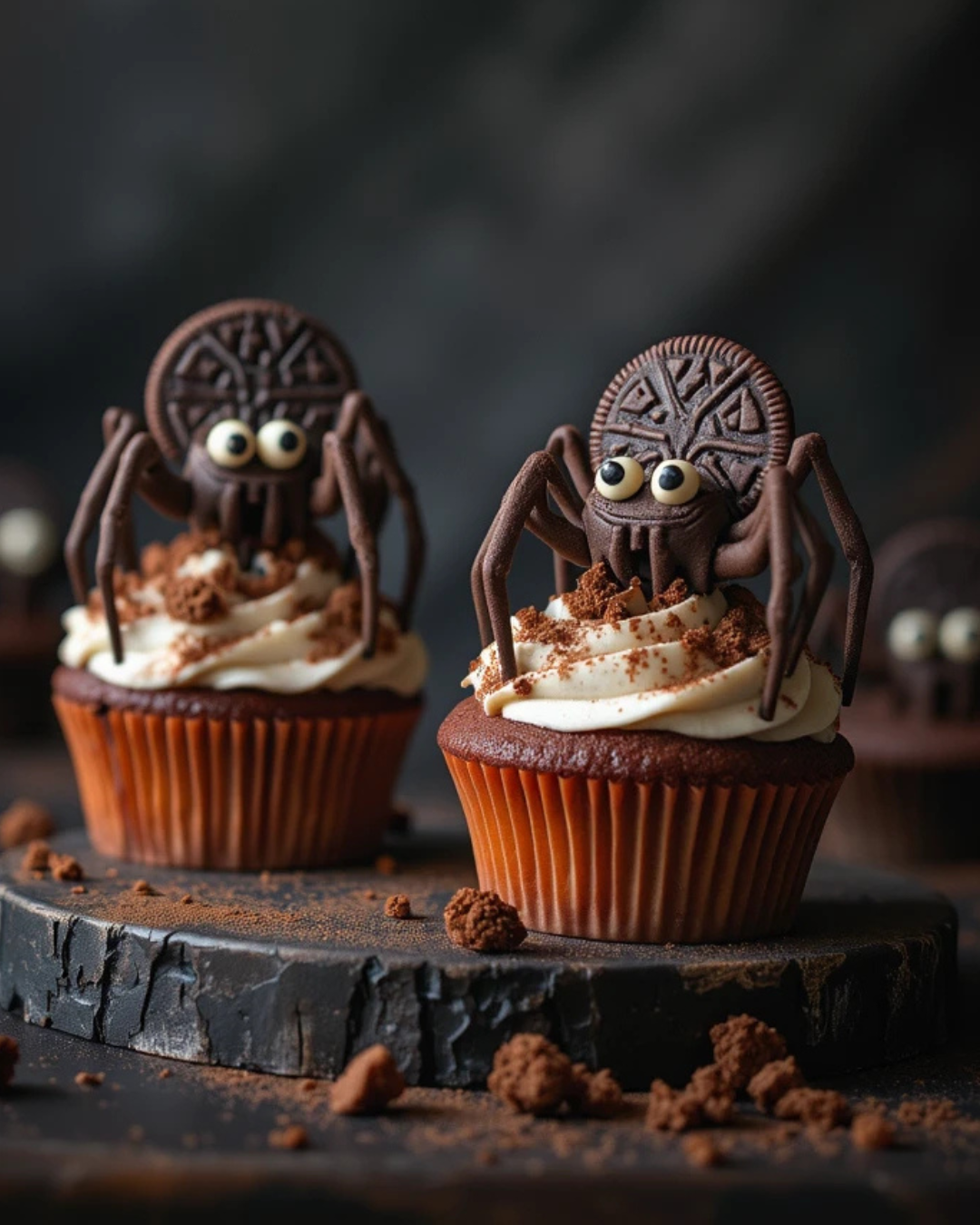Cookies & Scream Spider Cupcakes