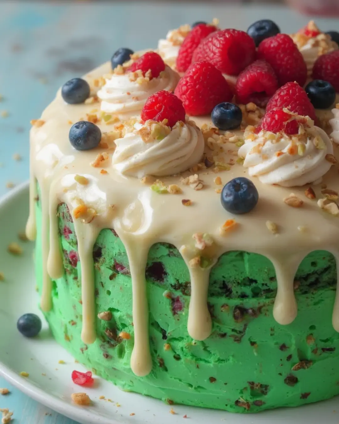Pistachio Raspberry Cake