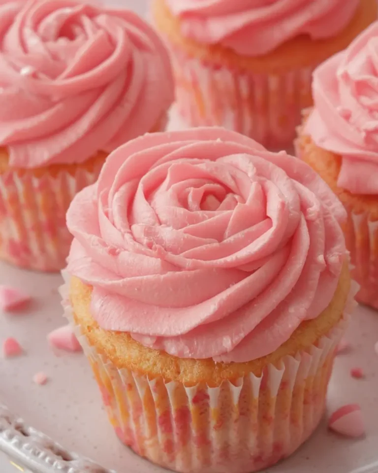 Pink Rosette Cupcakes