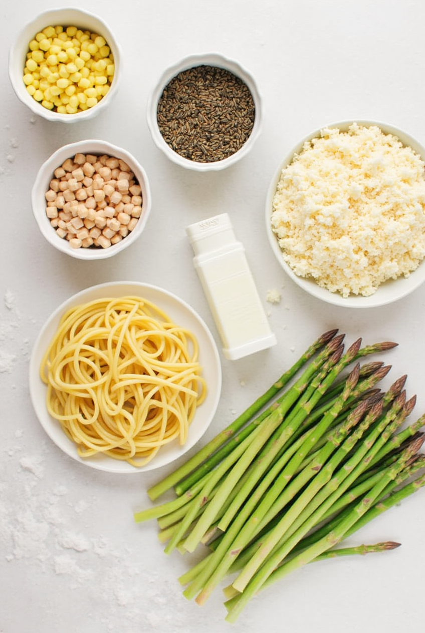 Creamy chicken asparagus pasta 